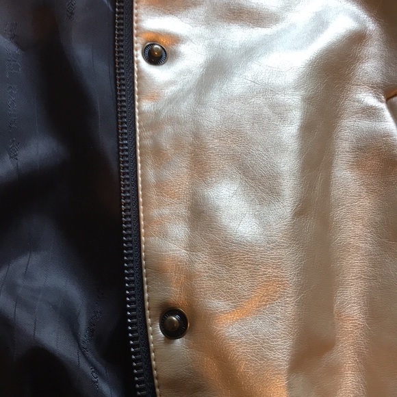 Rachel Roy gold vegan leather jacket XL - Picture 5 of 11
